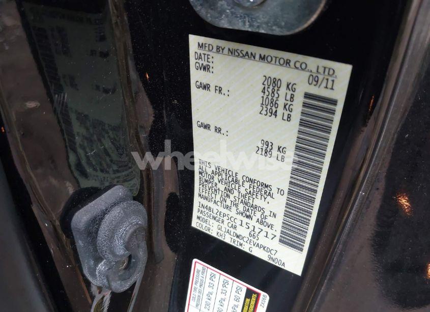 Photo 9 of 2012 Nissan Altima 3.5 SR (VIN 1N4BL2EP5CC151717)