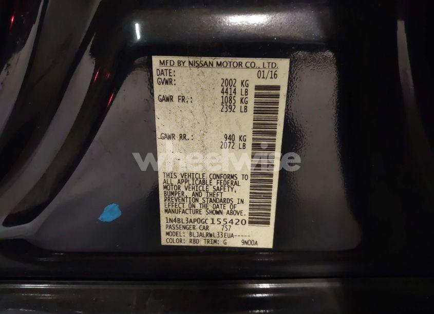 Photo 9 of 2016 Nissan Altima (VIN 1N4BL3AP0GC155420)