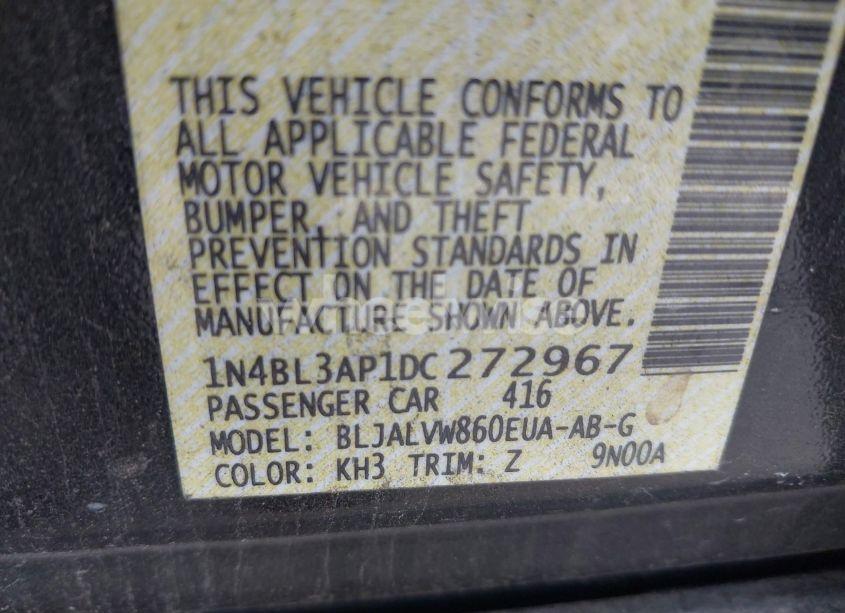 Photo 9 of 2013 Nissan Altima 3.5 SL (VIN 1N4BL3AP1DC272967)