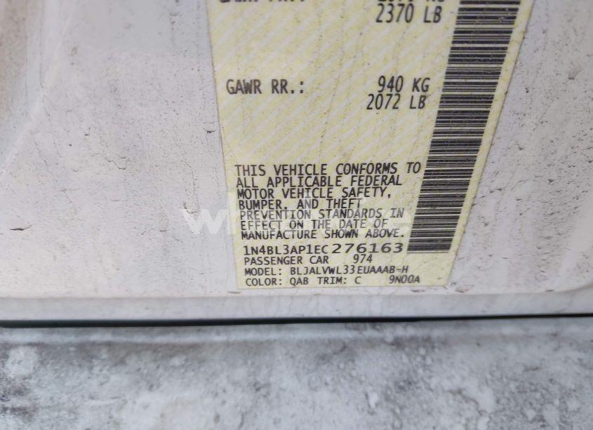 Photo 9 of 2014 Nissan Altima 3.5 SL (VIN 1N4BL3AP1EC276163)