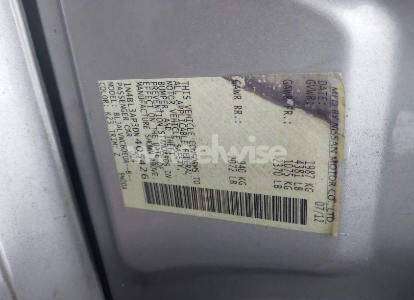 Photo 9 of 2013 Nissan Altima 3.5 SL (VIN 1N4BL3AP3DN405426)