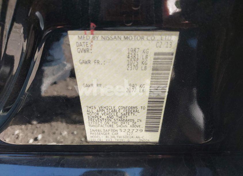 Photo 9 of 2013 Nissan Altima 3.5 SV (VIN 1N4BL3AP3DN522729)