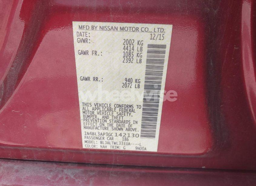 Photo 9 of 2016 Nissan Altima 3.5 SL (VIN 1N4BL3AP3GC142130)