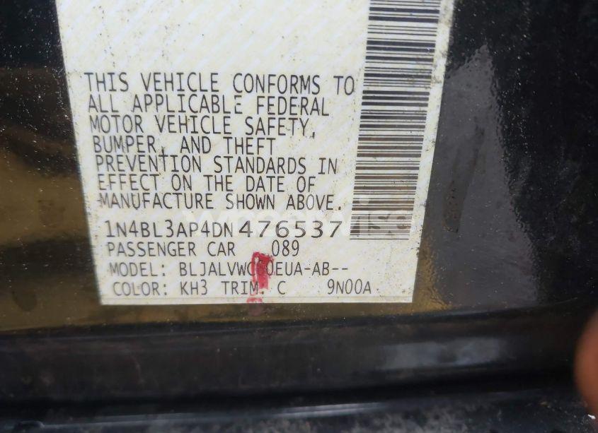 Photo 9 of 2013 Nissan Altima 3.5 SL (VIN 1N4BL3AP4DN476537)