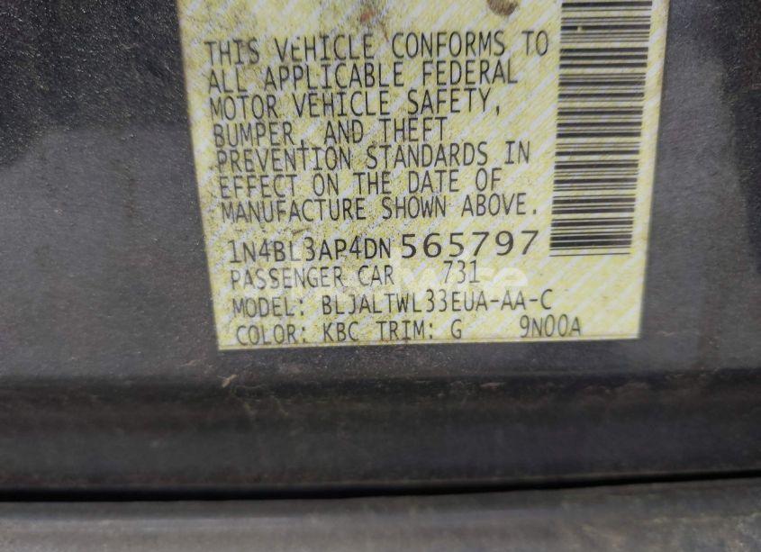 Photo 9 of 2013 Nissan Altima 3.5 SV (VIN 1N4BL3AP4DN565797)