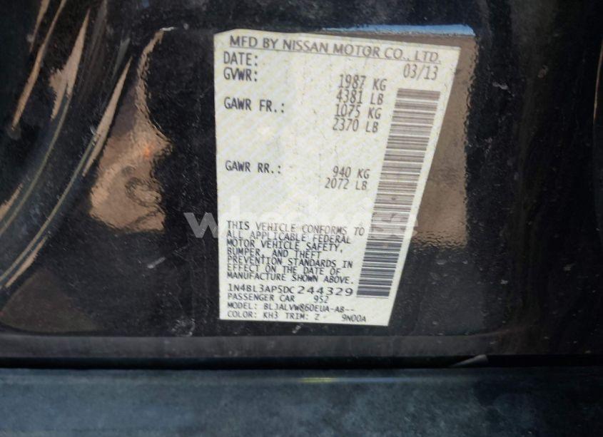 Photo 9 of 2013 Nissan Altima 3.5 SL (VIN 1N4BL3AP5DC244329)