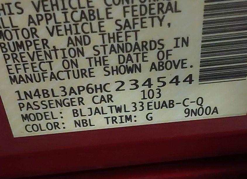 Photo 9 of 2017 Nissan Altima 3.5 SL (VIN 1N4BL3AP6HC234544)