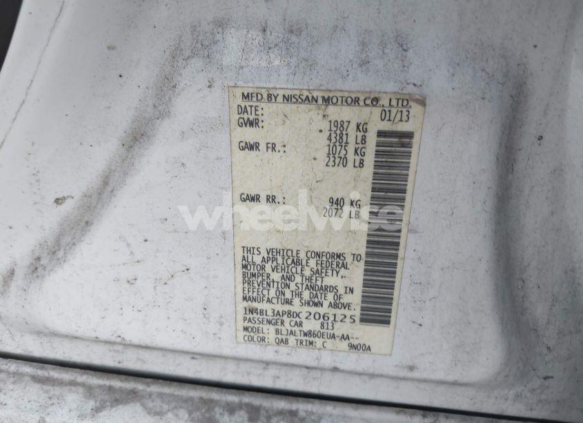 Photo 9 of 2013 Nissan Altima 3.5 SV (VIN 1N4BL3AP8DC206125)