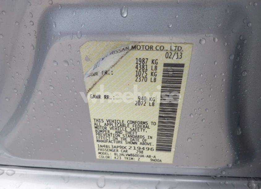 Photo 9 of 2013 Nissan Altima 3.5 SL (VIN 1N4BL3AP9DC219496)