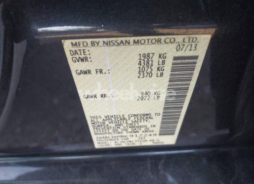 Photo 9 of 2013 Nissan Altima 3.5 SL (VIN 1N4BL3AP9DC917249)