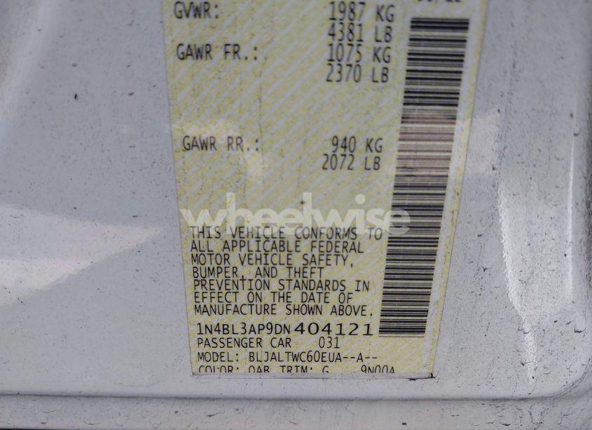 Photo 9 of 2013 Nissan Altima 3.5 SV (VIN 1N4BL3AP9DN404121)