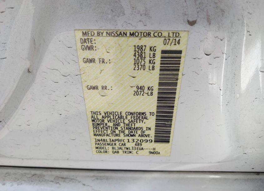 Photo 9 of 2015 Nissan Altima 3.5 SL (VIN 1N4BL3AP9FC132099)