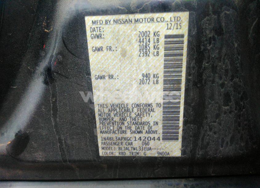 Photo 9 of 2016 Nissan Altima 3.5 SL (VIN 1N4BL3APXGC142044)