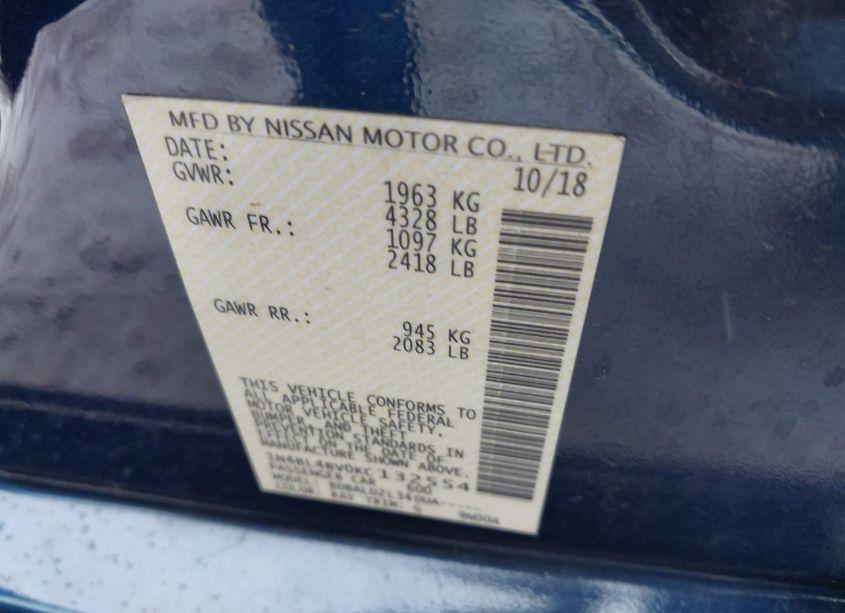 Photo 9 of 2019 Nissan Altima 2.5 S (VIN 1N4BL4BV0KC132554)