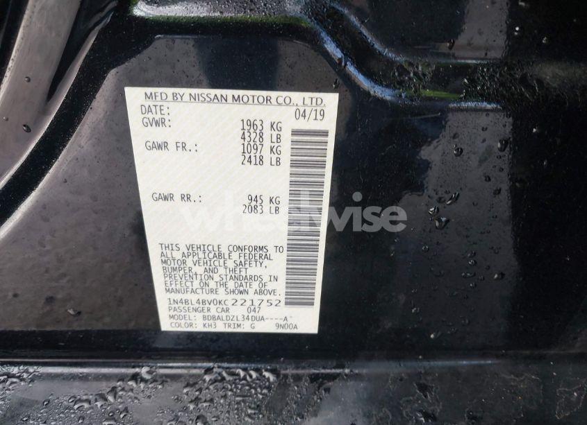 Photo 9 of 2019 Nissan Altima 2.5 S (VIN 1N4BL4BV0KC221752)