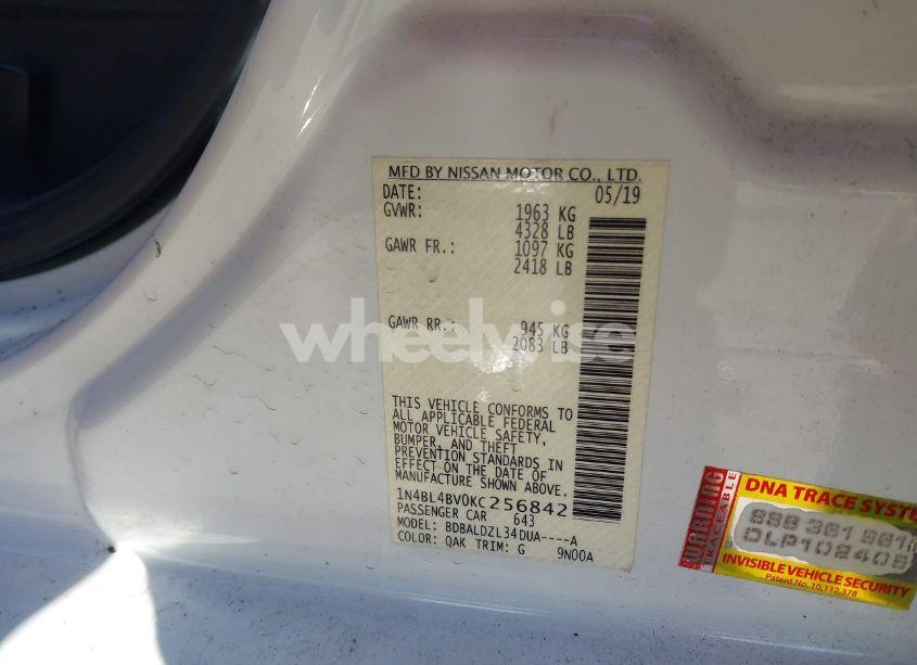 Photo 9 of 2019 Nissan Altima 2.5 S (VIN 1N4BL4BV0KC256842)