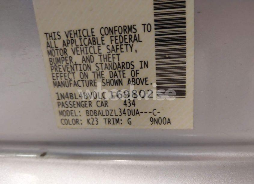 Photo 9 of 2020 Nissan Altima S FWD (VIN 1N4BL4BV0LC169802)