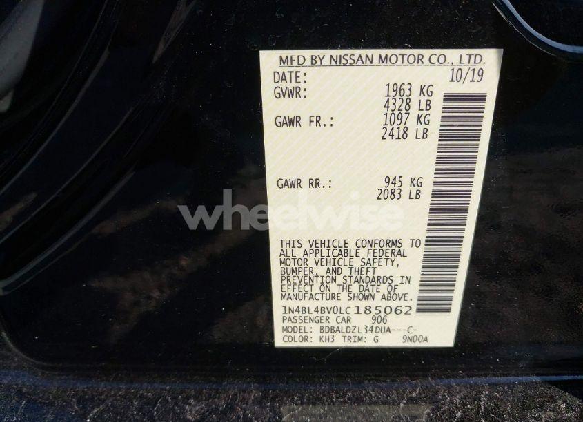 Photo 9 of 2020 Nissan Altima S FWD (VIN 1N4BL4BV0LC185062)