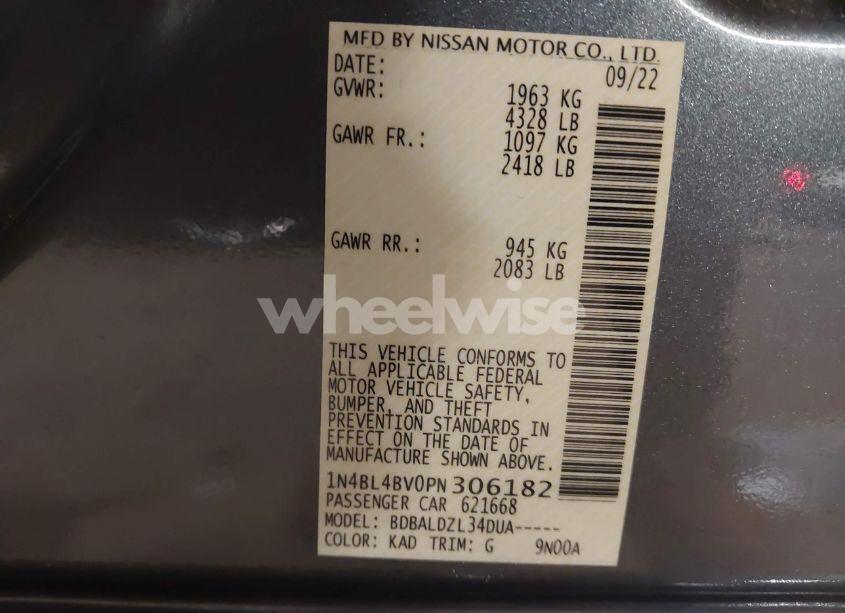 Photo 9 of 2023 Nissan Altima S FWD (VIN 1N4BL4BV0PN306182)