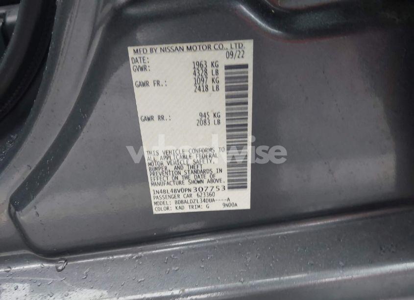 Photo 9 of 2023 Nissan Altima S FWD (VIN 1N4BL4BV0PN307753)