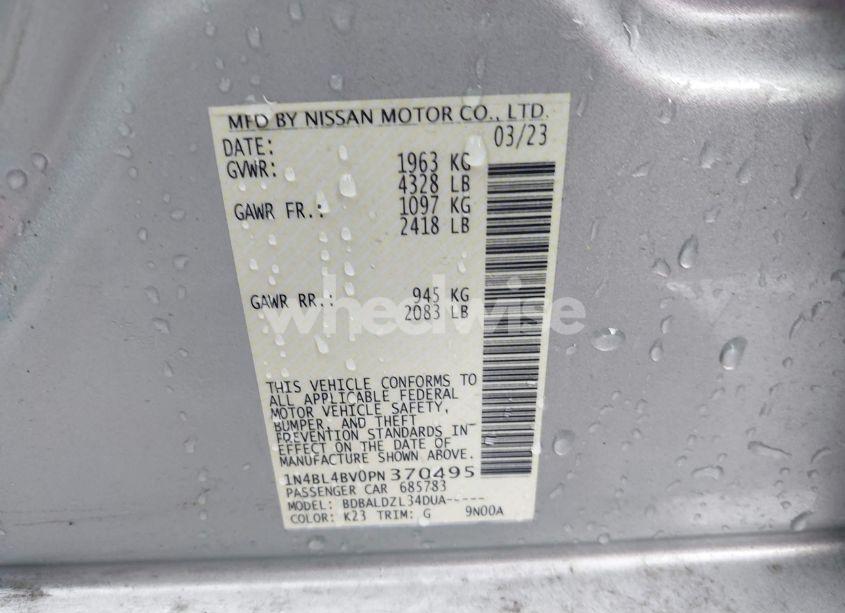 Photo 9 of 2023 Nissan Altima S FWD (VIN 1N4BL4BV0PN370495)