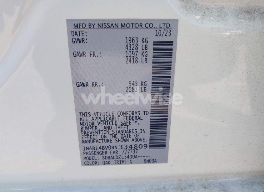 Photo 9 of 2024 Nissan Altima S FWD (VIN 1N4BL4BV0RN334809)