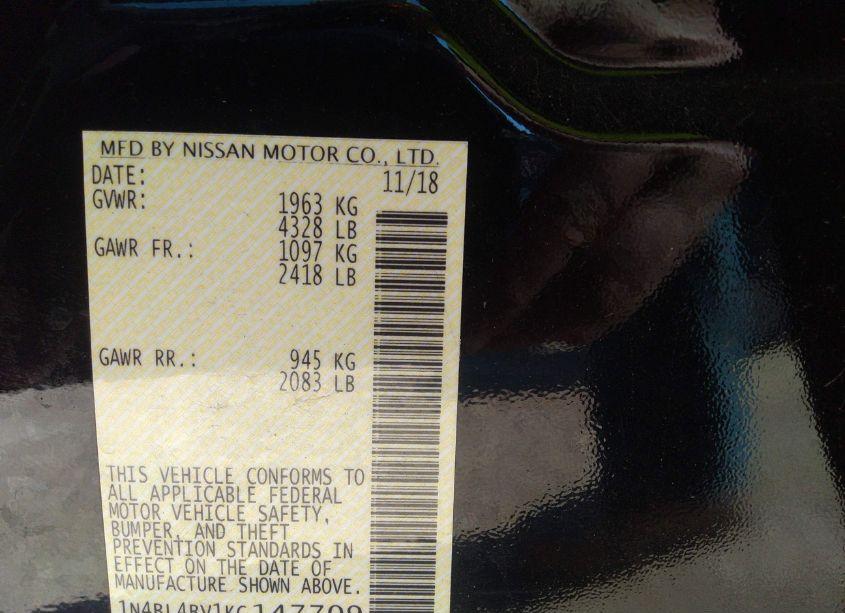 Photo 9 of 2019 Nissan Altima 2.5 S (VIN 1N4BL4BV1KC147709)