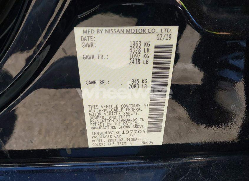 Photo 9 of 2019 Nissan Altima 2.5 S (VIN 1N4BL4BV1KC197705)