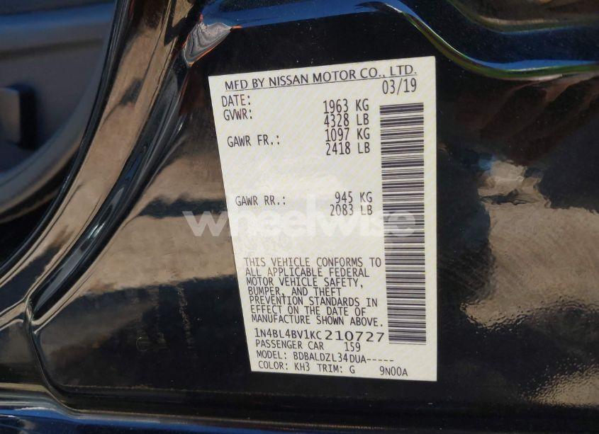 Photo 9 of 2019 Nissan Altima 2.5 S (VIN 1N4BL4BV1KC210727)