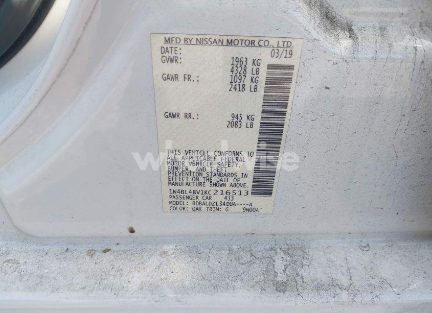 Photo 9 of 2019 Nissan Altima 2.5 S (VIN 1N4BL4BV1KC216513)