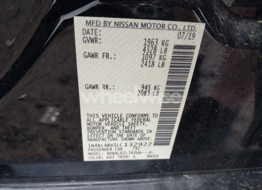 Photo 9 of 2020 Nissan Altima S FWD (VIN 1N4BL4BV1LC132922)