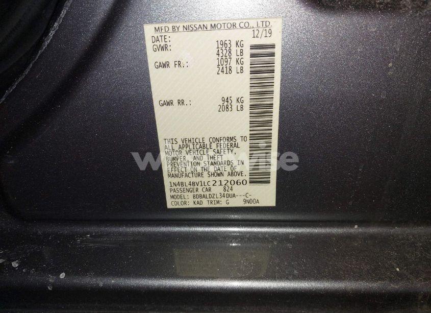 Photo 9 of 2020 Nissan Altima S FWD (VIN 1N4BL4BV1LC212060)