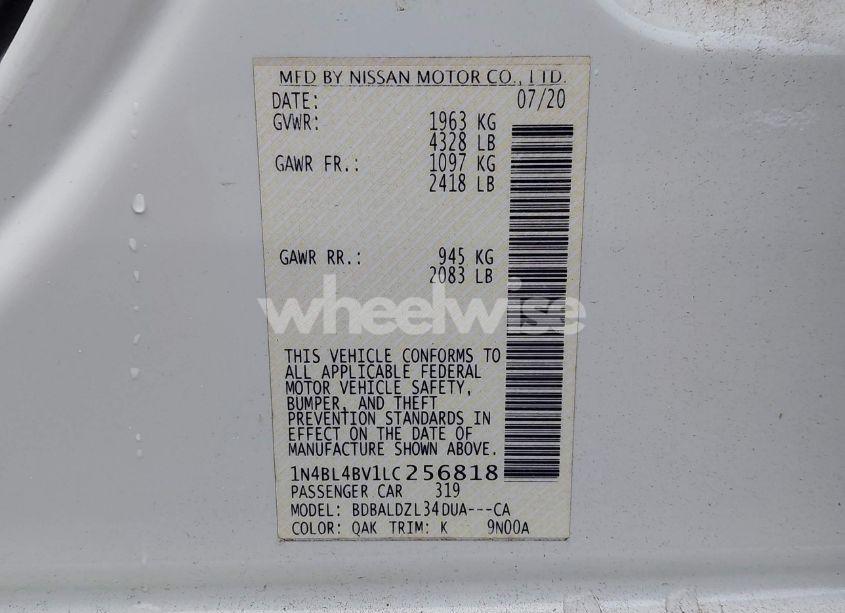 Photo 9 of 2020 Nissan Altima S FWD (VIN 1N4BL4BV1LC256818)