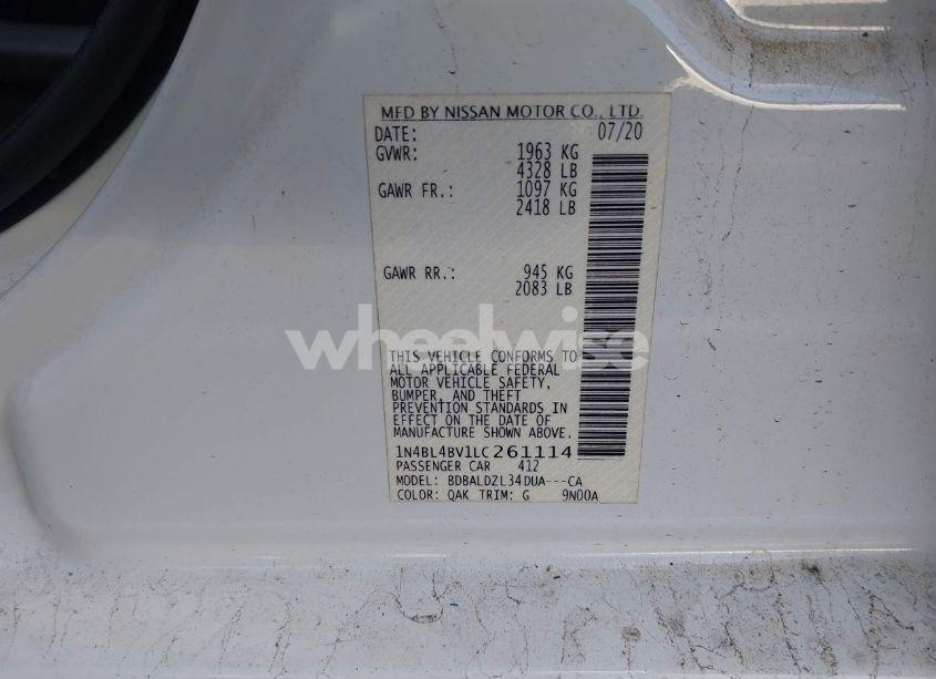 Photo 9 of 2020 Nissan Altima S FWD (VIN 1N4BL4BV1LC261114)