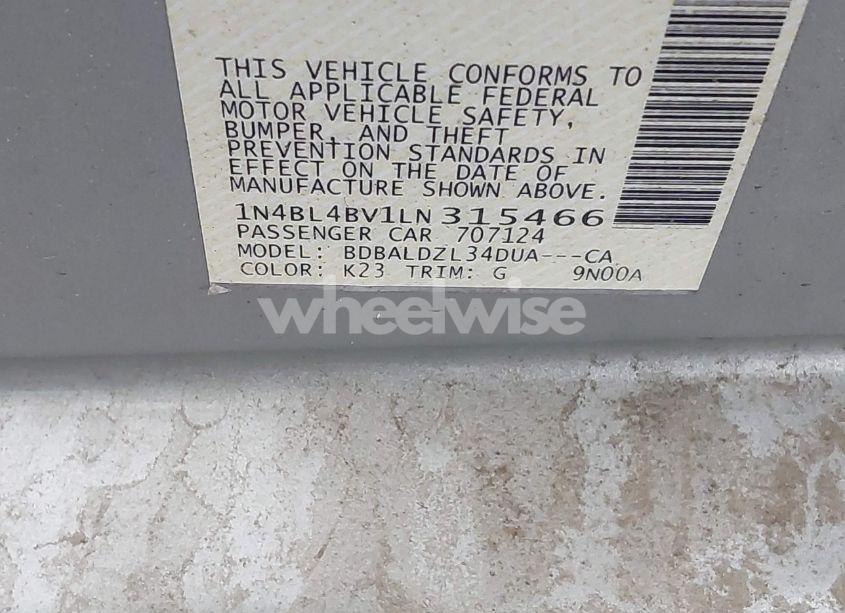 Photo 9 of 2020 Nissan Altima S FWD (VIN 1N4BL4BV1LN315466)