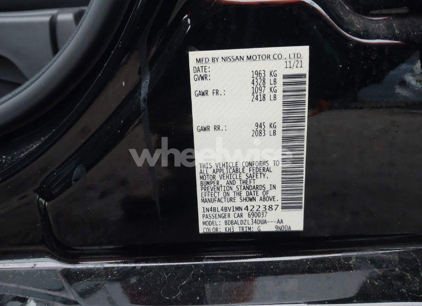 Photo 8 of 2021 Nissan Altima S FWD (VIN 1N4BL4BV1MN422387)