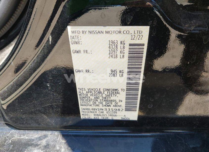 Photo 9 of 2023 Nissan Altima S FWD (VIN 1N4BL4BV1PN335982)