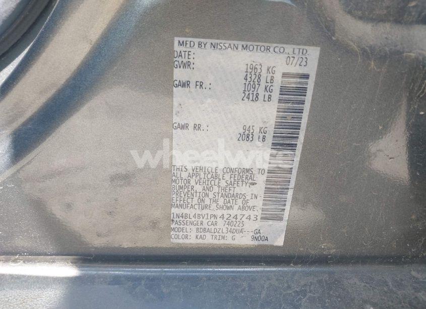 Photo 9 of 2023 Nissan Altima S FWD (VIN 1N4BL4BV1PN424743)