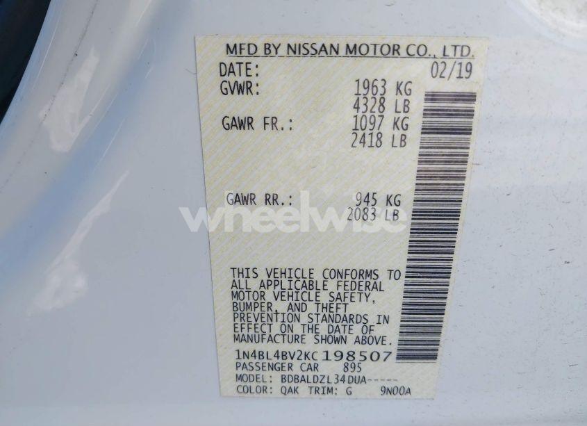 Photo 9 of 2019 Nissan Altima 2.5 S (VIN 1N4BL4BV2KC198507)