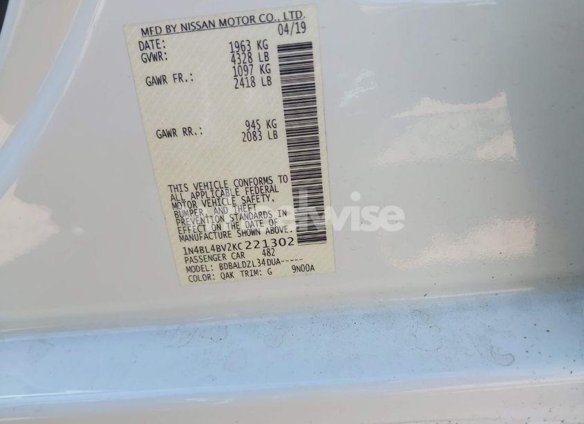 Photo 9 of 2019 Nissan Altima 2.5 S (VIN 1N4BL4BV2KC221302)