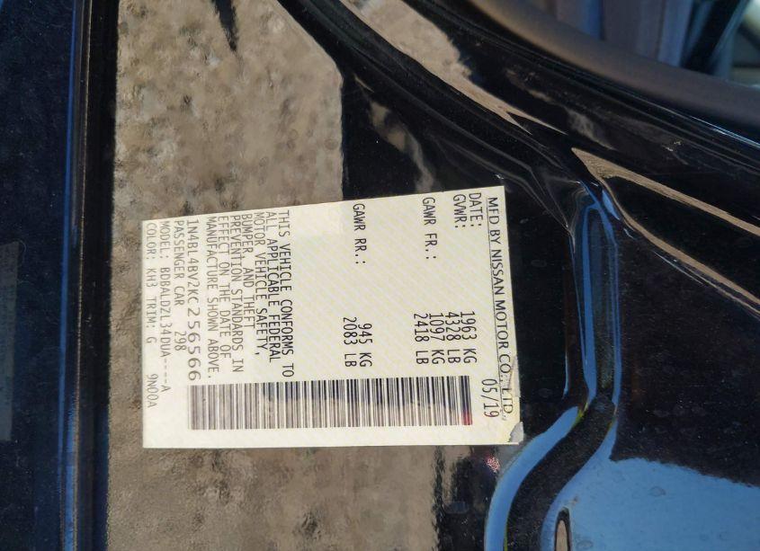 Photo 9 of 2019 Nissan Altima 2.5 S (VIN 1N4BL4BV2KC256566)