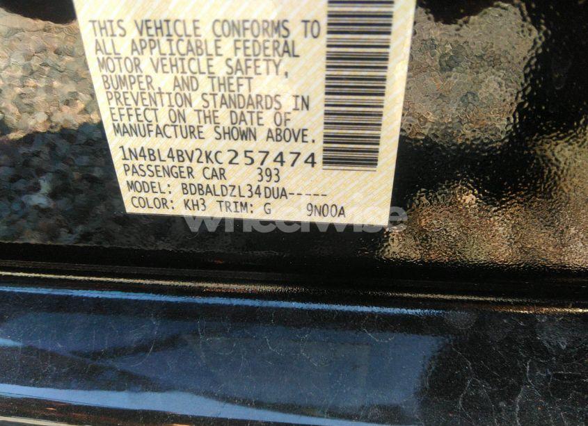 Photo 9 of 2019 Nissan Altima 2.5 S (VIN 1N4BL4BV2KC257474)