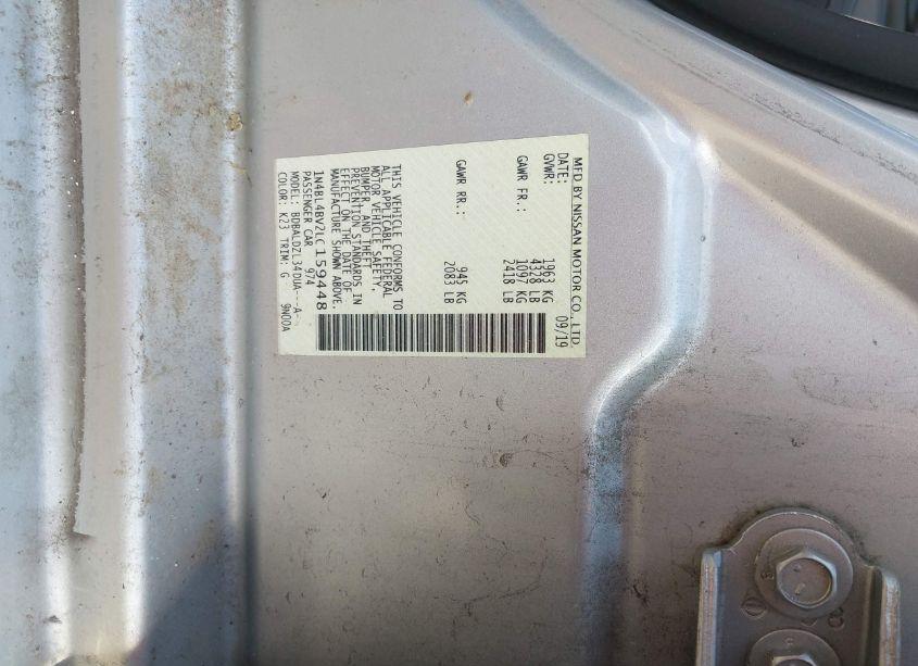 Photo 9 of 2020 Nissan Altima S FWD (VIN 1N4BL4BV2LC159448)