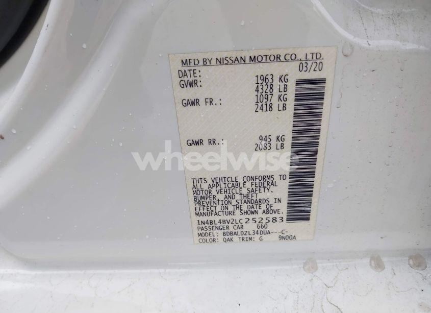 Photo 9 of 2020 Nissan Altima S FWD (VIN 1N4BL4BV2LC252583)