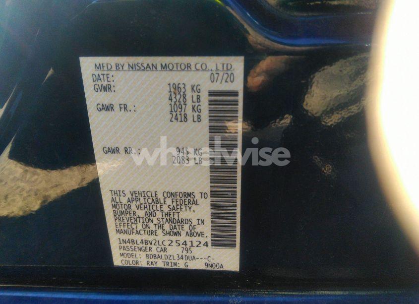 Photo 9 of 2020 Nissan Altima S FWD (VIN 1N4BL4BV2LC254124)