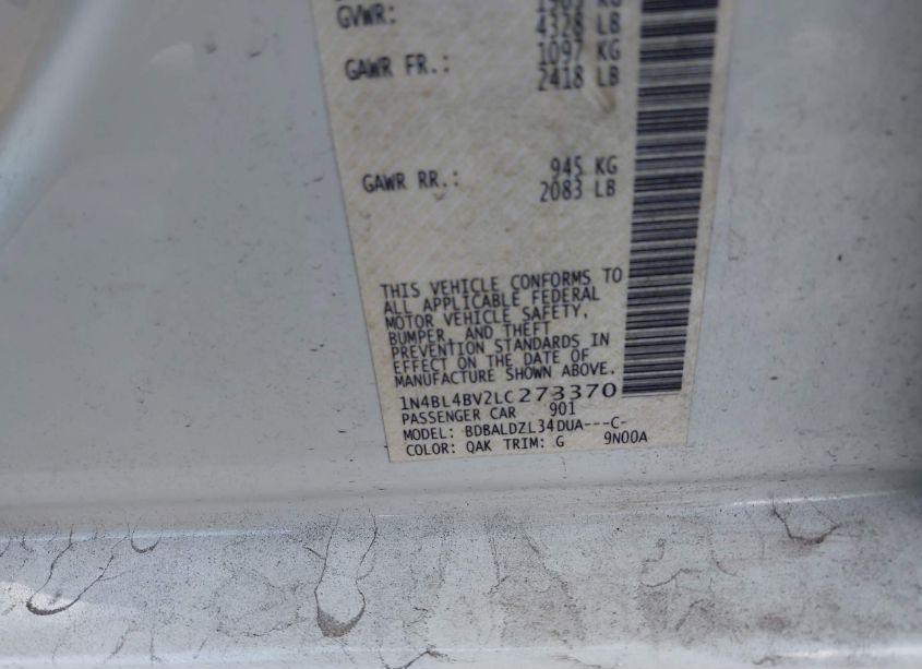 Photo 9 of 2020 Nissan Altima S FWD (VIN 1N4BL4BV2LC273370)