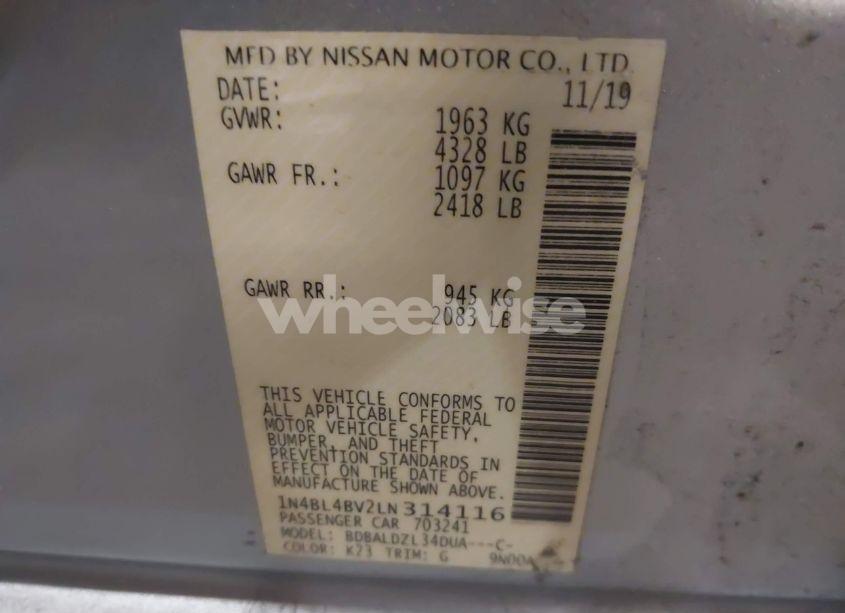 Photo 9 of 2020 Nissan Altima S FWD (VIN 1N4BL4BV2LN314116)