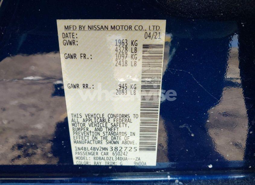 Photo 9 of 2021 Nissan Altima S FWD (VIN 1N4BL4BV2MN382725)