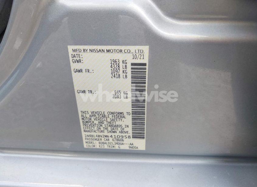 Photo 9 of 2021 Nissan Altima S FWD (VIN 1N4BL4BV2MN410958)