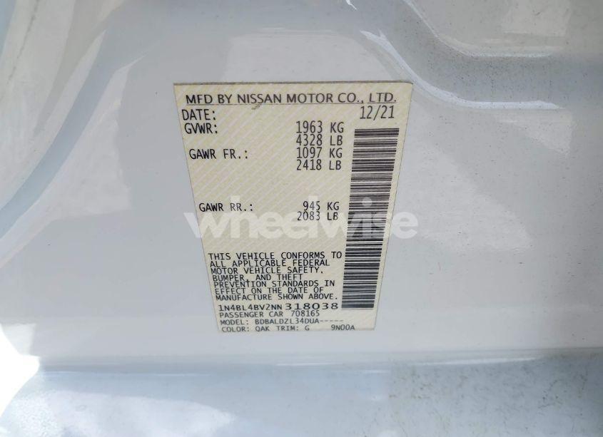 Photo 9 of 2022 Nissan Altima S FWD (VIN 1N4BL4BV2NN318038)
